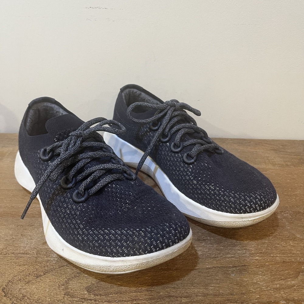 Allbirds Tree Dasher Womens 11 Black Knit Running Shoes Lace Up Sneakers